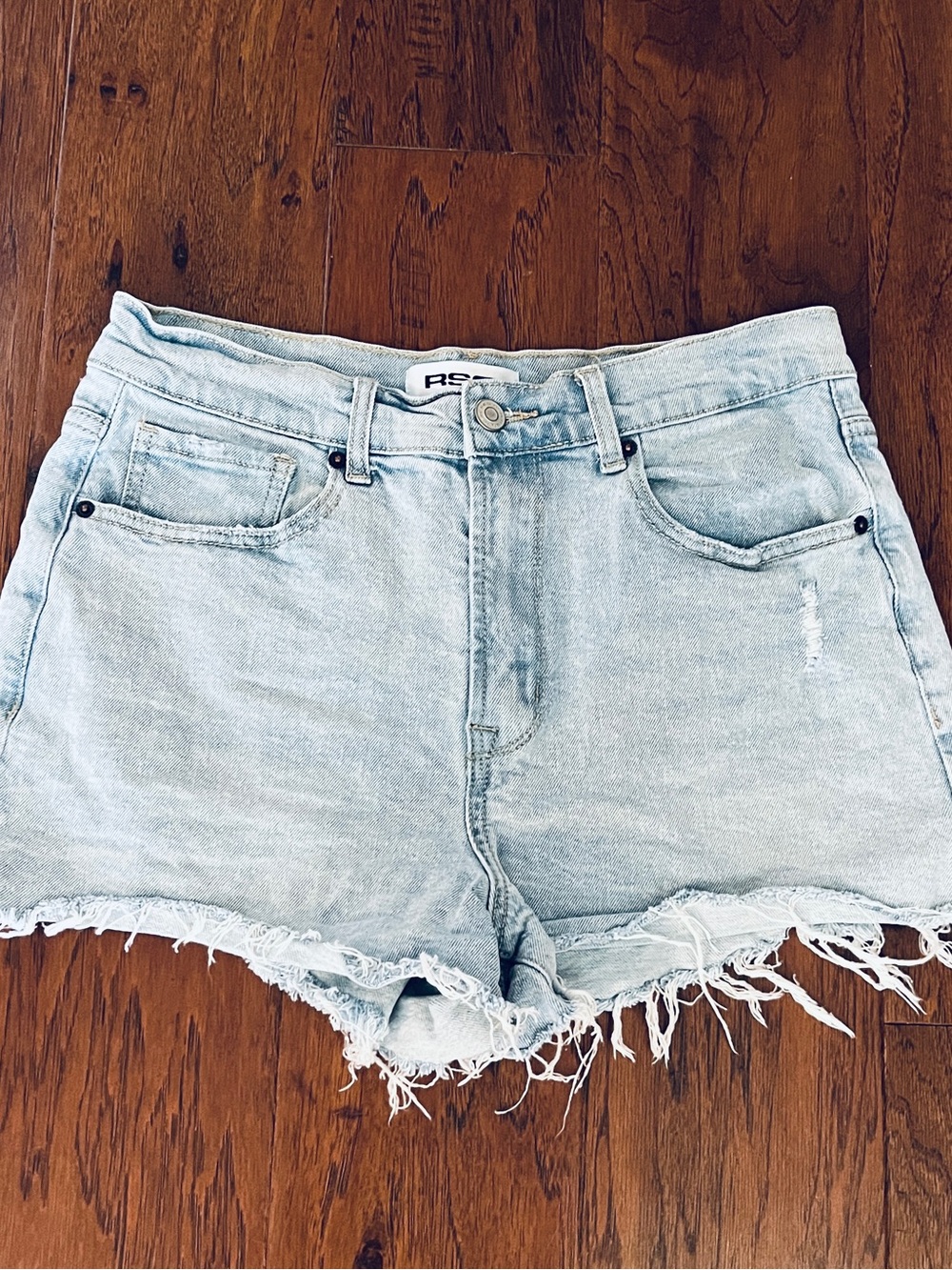 RSQ Light High Rise Blue Denim Shorts -